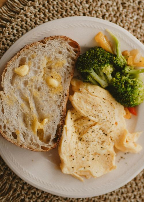 simple nourishing breakfast bowl on a wooden table